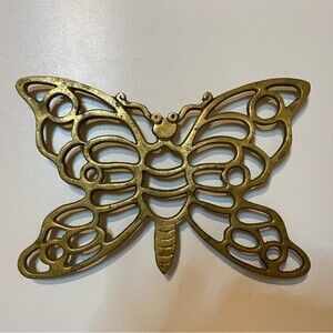 Vintage Butterfly Brass Trivet